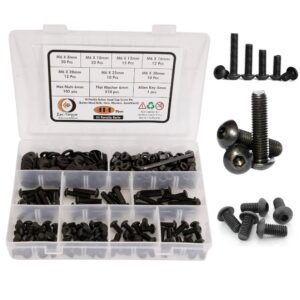 414 Pcs M6 Dia 10.9 Grade Hi Tensile Button Head Bolts Assortment Pack