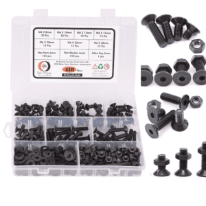 418 Pcs Hi Tensile M6 Dia Socket CSK Flat Head Bolts With Matching Accessories Assortment Pack