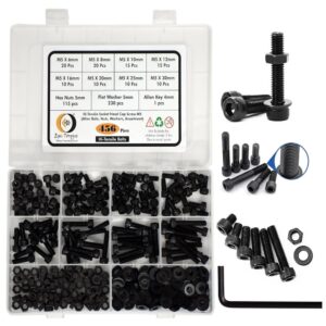 456 Pcs M5 Dia 12.9 Grade Hi Tensile Socket Head Allen Bolts With Matching Accessories Assortment Pack