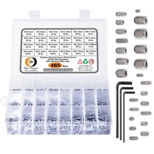 485 Pcs Stainless Steel Socket Set/Grub Screw 24 Sizes Assortment Pack