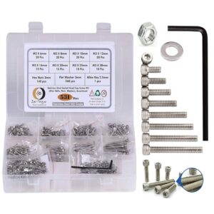 531 Pcs Stainless Steel M3 Dia Socket Head Allen Bolts With Matching Accessories Assortment Pack