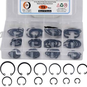 75 Pcs Hi Tensile Internal Circlip 12 Sizes 18-38mm Assortment Pack