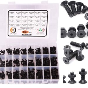 821 Pcs Hi Tensile M3 M4 M5 Dia Socket CSK Flat Head Bolts With Matching Accessories Assortment Pack