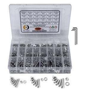 780 Pcs Stainless Steel M3 M4 M5 Dia Socket Button Head Bolts With Matching Accessories Assortment Pack