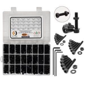 823 Pcs M3 M4 M5 Dia 12.9 Grade Hi Tensile Socket Head Allen Bolts With Matching Accessories Assortment Pack