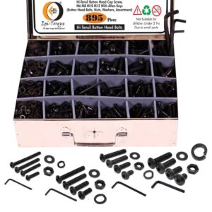 895 Pcs M6 M8 M10 M12 Dia 10.9 Grade Hi Tensile Button Head Bolts Assortment Pack